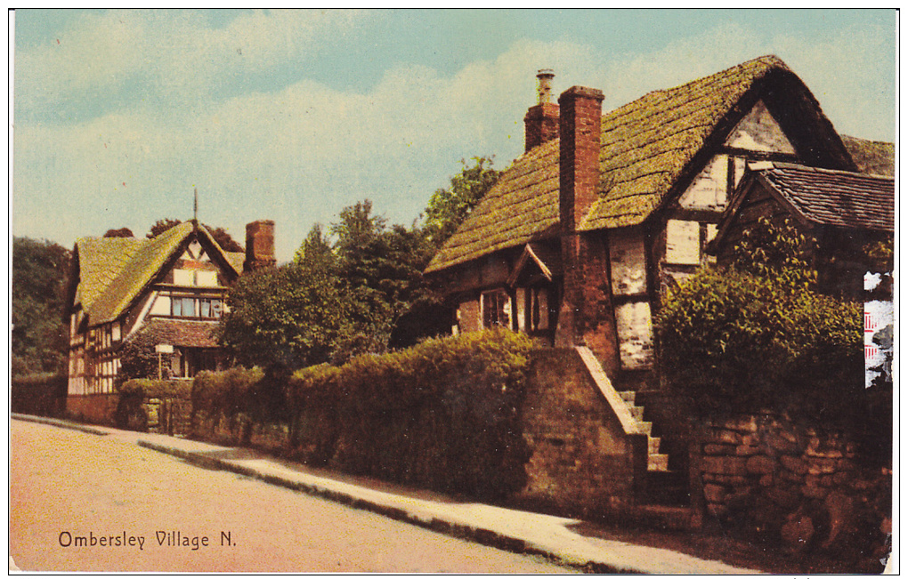 Partial Street View, Ombersley Village N., Worcestershire, England, UK, 1900-1910s - Altri & Non Classificati