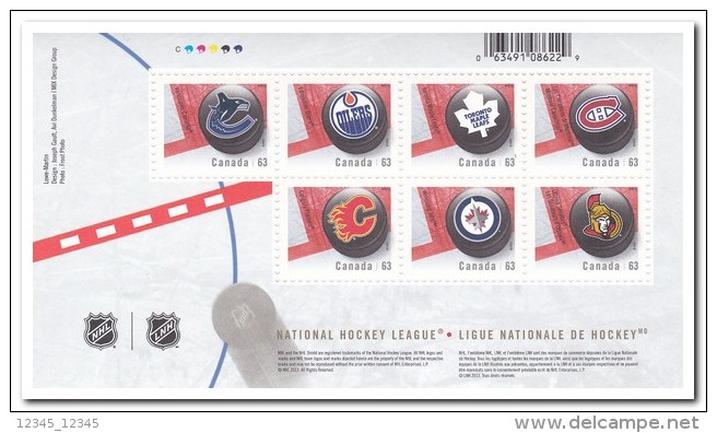 Canada 2013 Postfris MNH, Ice Hockey Logos - Unused Stamps