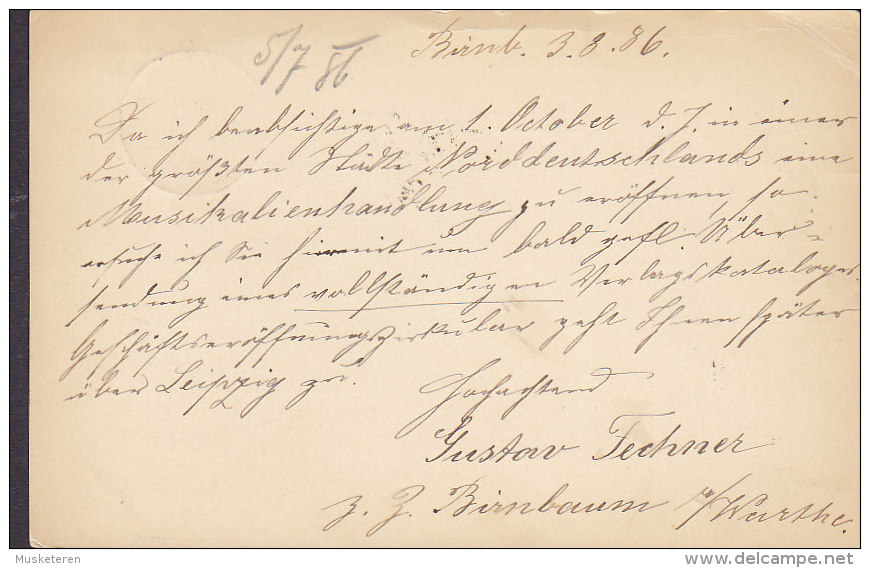 Poland Vorläufer Deutsche Reichspost Postal Stationery Ganzsache Entier BIRNBAUM (Now Poland) 1886 WIEN Austria - Briefkaarten