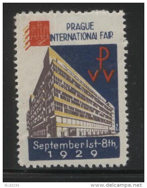 CZECHOSLOVAKIA 1929 PRAGUE AUTUMN SAMPLE FAIR ENGLISH LANGUAGE NHM POSTER STAMP CINDERELLA - Unused Stamps