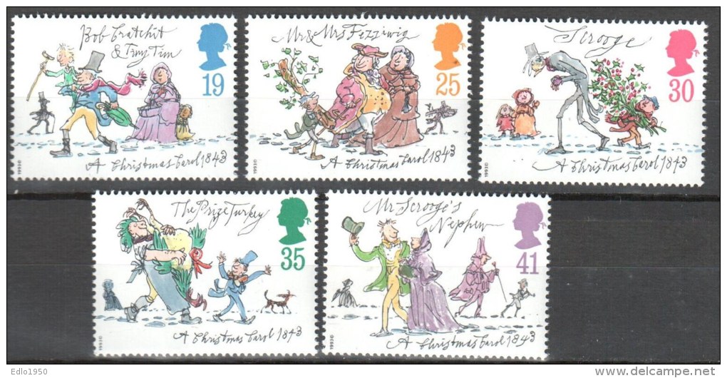 Great Britain 1993 Christmas Mi 1483-1487 MNH(**). - Unused Stamps