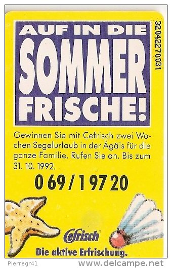 TC-PUCE-ALLEMAGNE-12 DM1992-CEFRISH-SODA-TBE - Alimentación