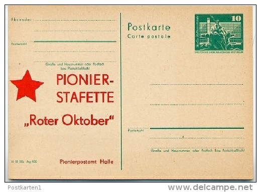 DDR P79-6-76 C33 Postkarte PRIVATER ZUDRUCK Pionierstafette Halle 1976 - Private Postcards - Mint