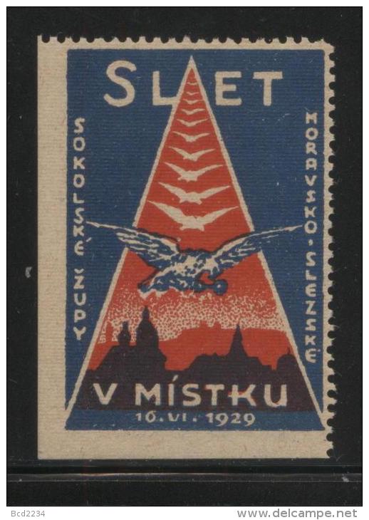 CZECHOSLOVAKIA 1929 SOKOL JAMBOREE MISTKU BLUE NHM POSTER STAMP CINDERELLA - Ungebraucht