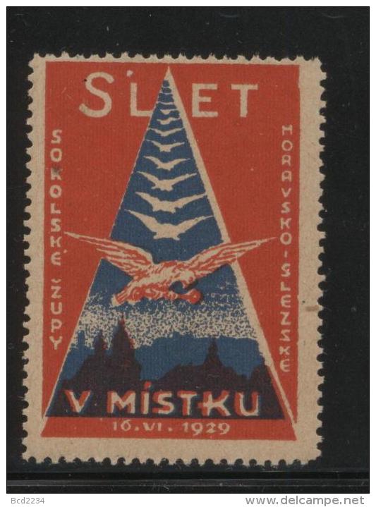 CZECHOSLOVAKIA 1929 SOKOL JAMBOREE MISTKU RED NHM POSTER STAMP CINDERELLA - Nuovi