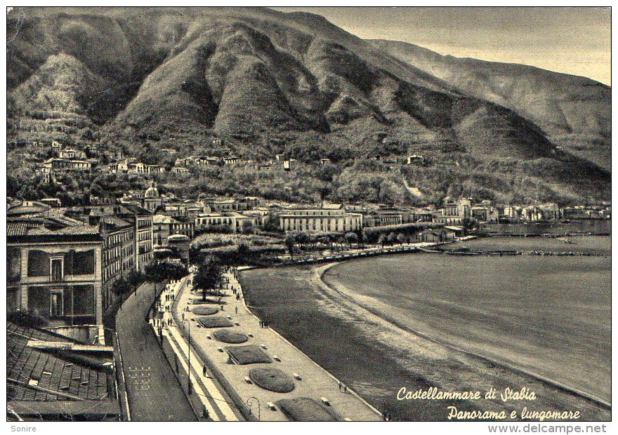 1953 CASTELLAMARE DI STABIA - PANORAMA E LUNGOMARE--C052 - Castellammare Di Stabia