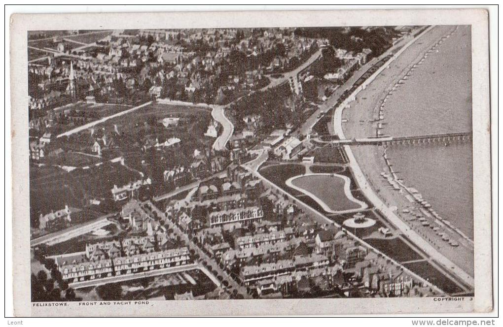 England - Suffolk - Felixstowe - Front And Yach Pond From Air - Not Used - Autres & Non Classés