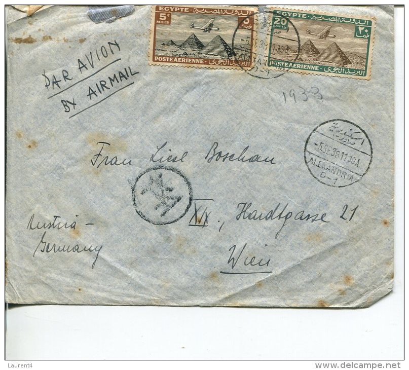 (200) Cover Posted From Egypt To Austria-Germany - 1938 - Poste Aérienne