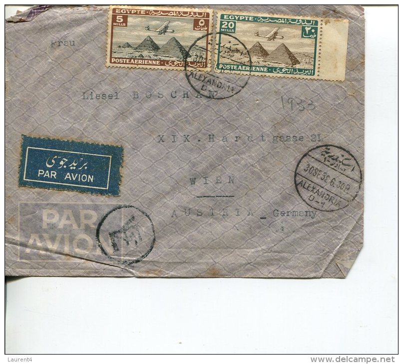 (200) Cover Posted From Egypt To Austria-Germany - 1938 - Poste Aérienne