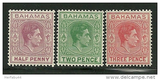 Bahamas     "George VI "    Set    SC# 154-56  MNH** - 1859-1963 Crown Colony