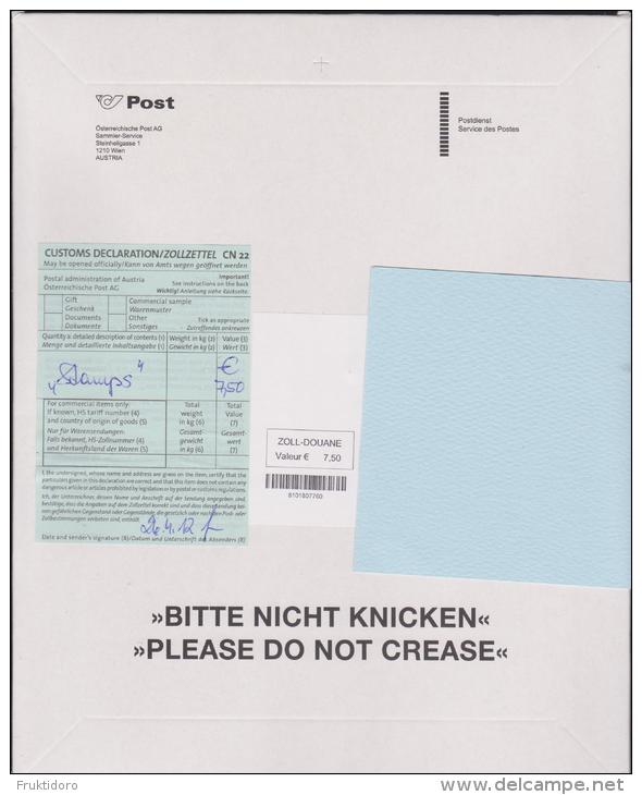 Austria Österreich 2012 Envelope Port Payé With Customs Declaration - Abarten & Kuriositäten