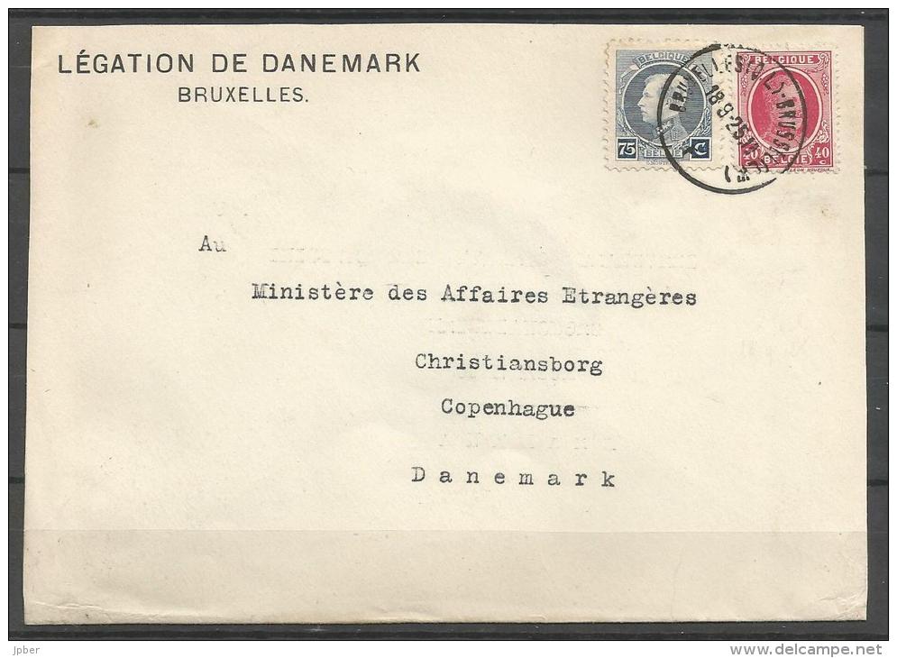 Belgique - N288 - Sur Lettre à Destination Du Danemark - Houyoux N°202 + Petit Montenez N°213 - Affranchissement Mixte - Storia Postale