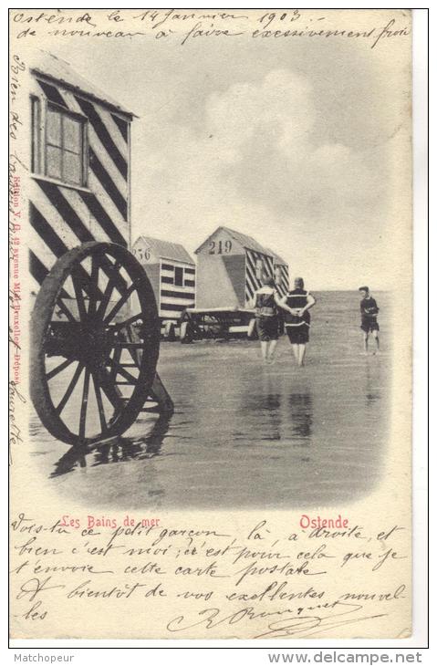 BELGIQUE - OSTENDE - LES BAINS DE MER EN 1903 - Otros & Sin Clasificación