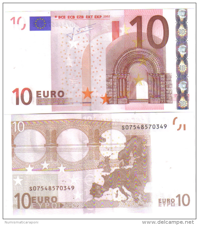 Italia Italy 10 € Trichet J007H4 Unc Cod.€.135 - 10 Euro