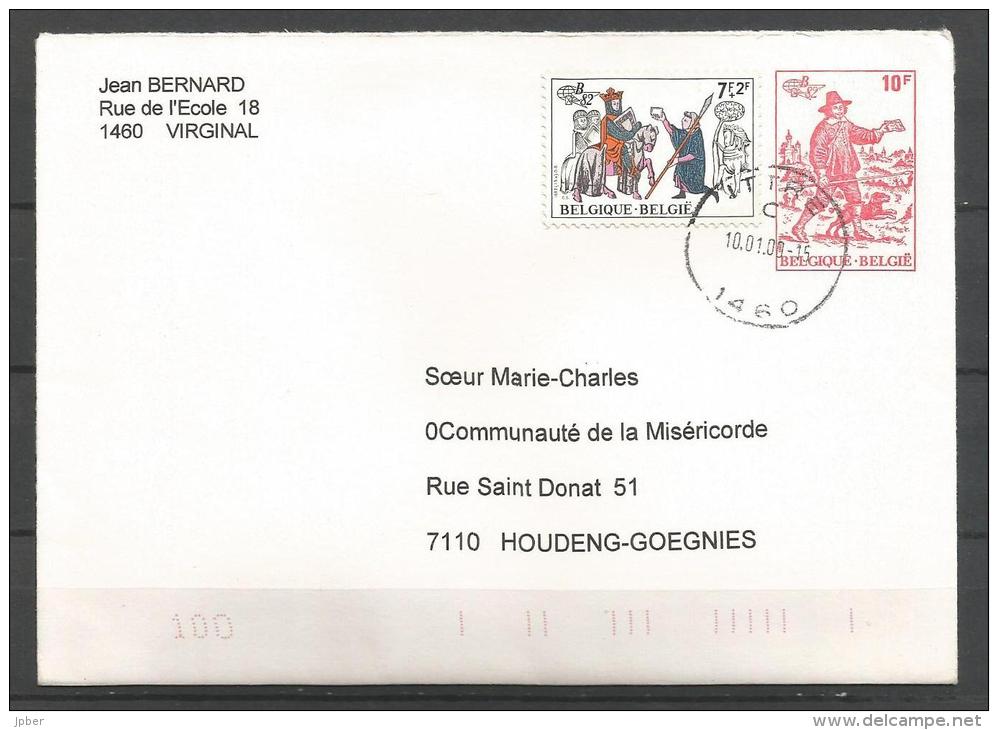 Belgique - N312 - Enveloppe-lettre Belgica 82 - Type Timbre 2073 + Timbre 2071 Obl.ITTRE (titage 50.000 Ex.) - Omslagbrieven