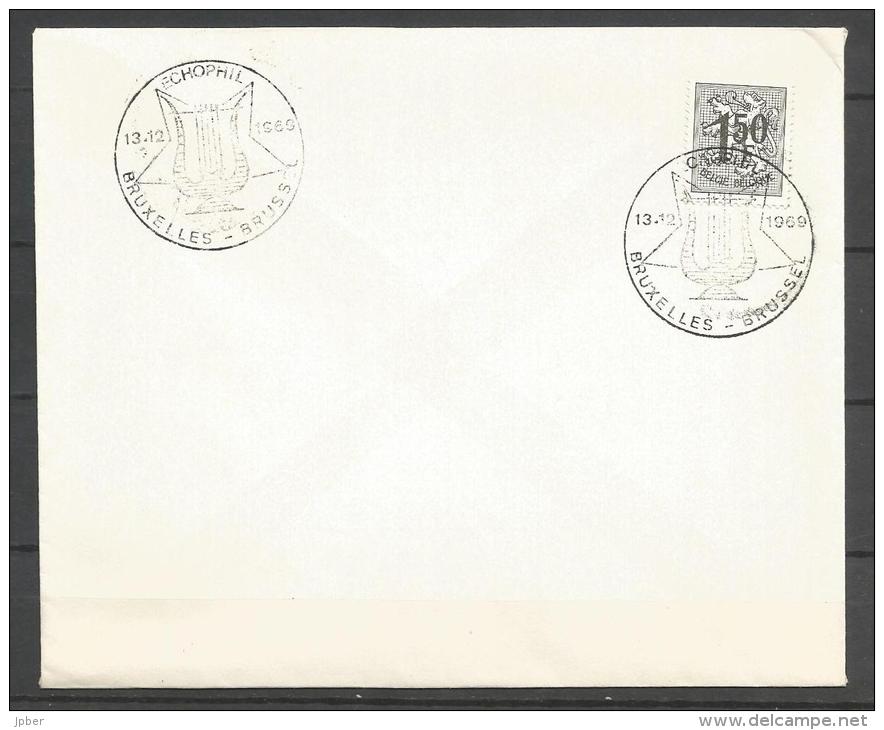 Belgique - N318 - N°1518 Lion Héraldique Sur Enveloppe Obl. Prévente Ecophil 13.12.1969 - 1951-1975 Heraldischer Löwe (Lion Héraldique)