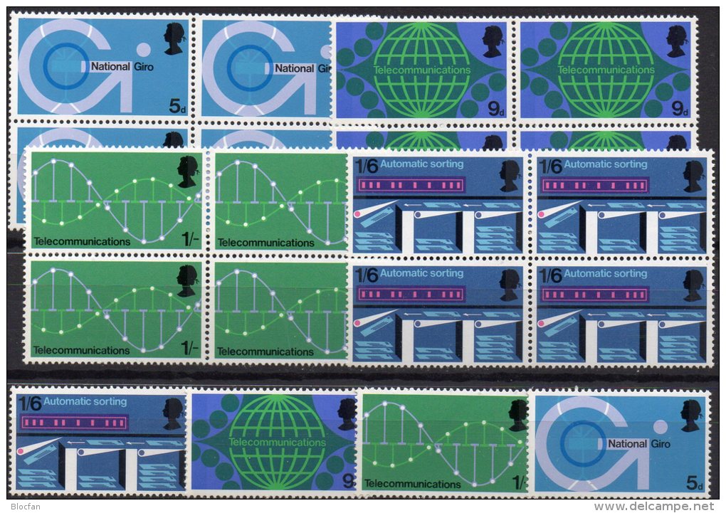 Post-Technologie 1969 Großbritannien 528/1+4-Block ** 4€ Computer Funk Codierung Brief-Sort. Bloque M/s Bloc Sheet Bf UK - Unused Stamps