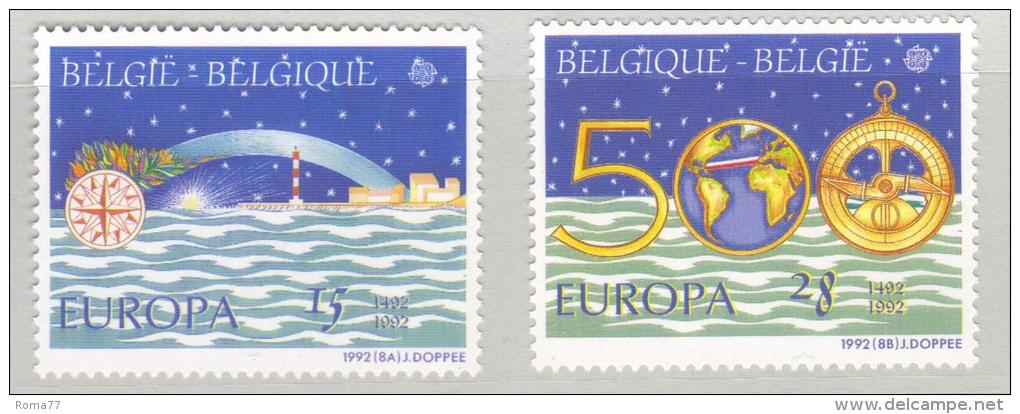 CC - BELGIO , Serie N. 2454/55  ***  MNH . Europa E Colombo 1992 - Cristóbal Colón