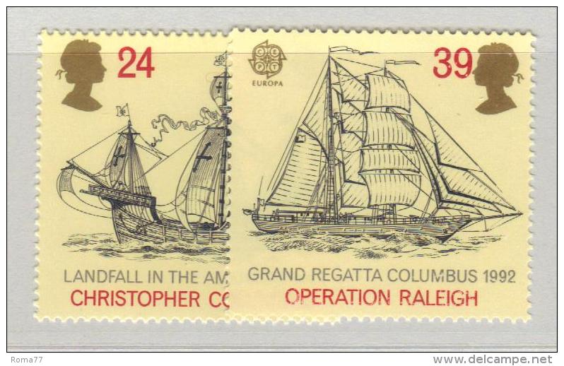 CC - GRAN BRETAGNA , Serie N. 1017/1018  ***  MNH . Europa E Colombo 1992 - Christopher Columbus