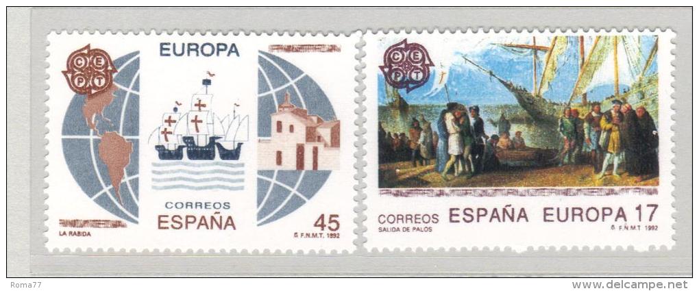 CC - SPAGNA ,  Serie N. 2799/00  ***  MNH . Europa E Colombo 1992 - Cristóbal Colón