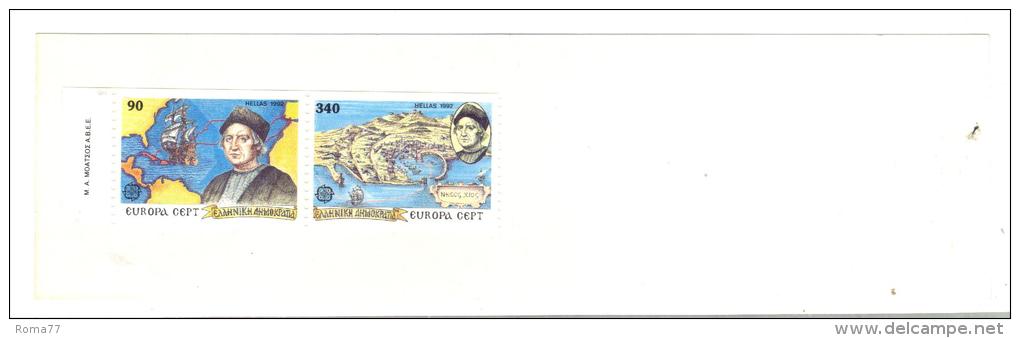 CC - GRECIA ,  Libretto   ***  MNH . Europa E Colombo 1992 - Cristóbal Colón