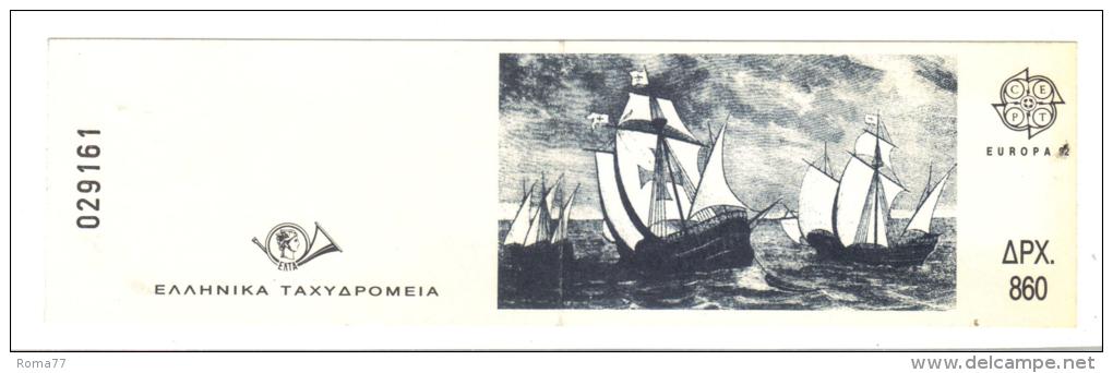 CC - GRECIA ,  Libretto   ***  MNH . Europa E Colombo 1992 - Christophe Colomb