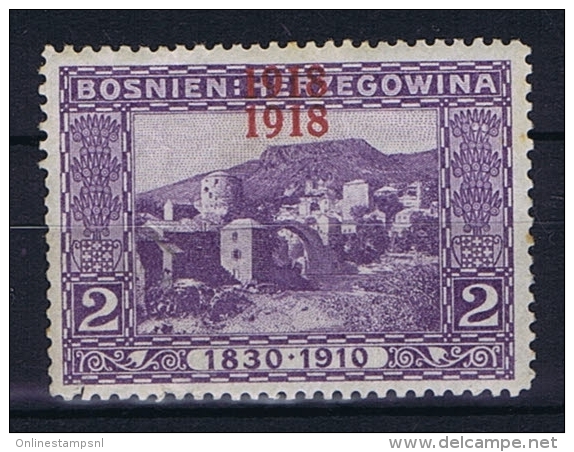 Österreichisch- Bosnien Und Herzegowina Mi 147 D, Doppelter Aufdruck , MH/*, Has A Vertical Fold - Ongebruikt