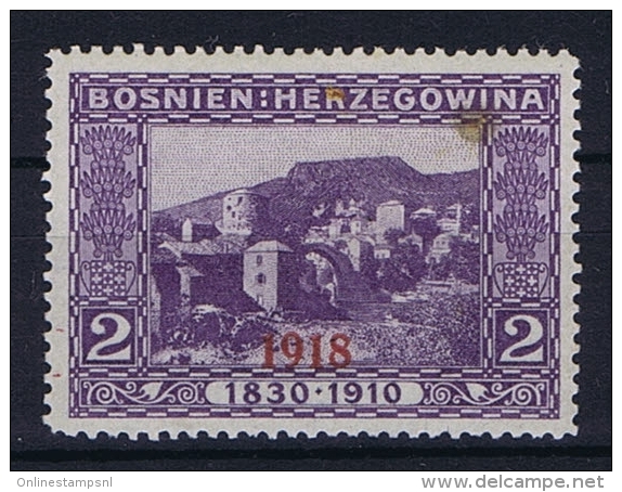 Österreichisch- Bosnien Und Herzegowina Mi 147 MH/*verschobene Aufdruck Spots - Unused Stamps