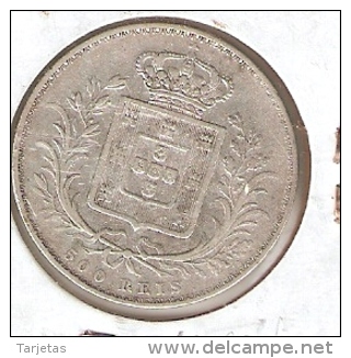 MONEDA DE PLATA DE PORTUGAL DE 500 REIS DEL AÑO 1879 DE LUDOVICUS I  (SILVER-ARGENT) - Portugal