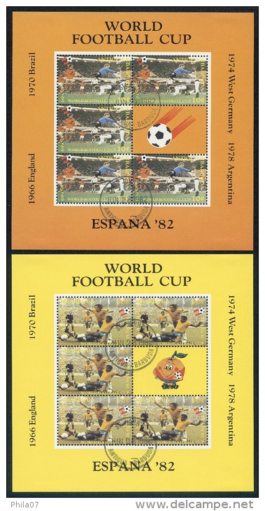 Antigua & Barbuda 1982. - Mi. No. 659/662 C, Complete Series In Block, Canceled. World Football Cup, Spain 1982. - Antigua E Barbuda (1981-...)