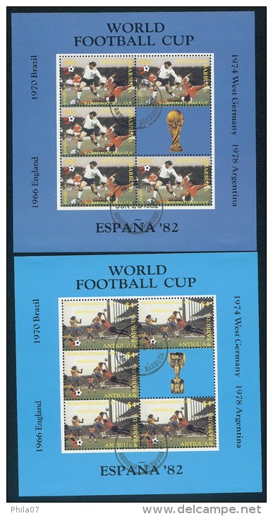 Antigua & Barbuda 1982. - Mi. No. 659/662 C, Complete Series In Block, Canceled. World Football Cup, Spain 1982. - Antigua E Barbuda (1981-...)