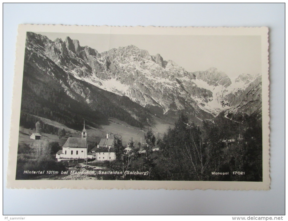 AK / Fotokarte 1936 Hintertal 1011m Bei Maria Alm, Saalfelden (Salzburg) Monopol 17021 Kunstverlag A.G. Schöllhorn, Inns - Saalfelden