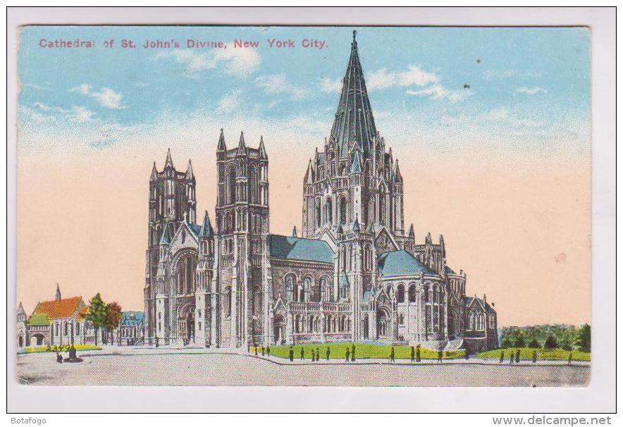 CPA NEW YORK CITY, CATHEDRAL  OF ST JOHN S DIVINE En 1915 (voir Timbre) - Churches