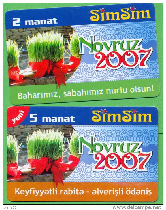 Azerbaijan GSM Prepaid - Azercell SIMSIM 2 5 Manat /like UNC / Novruz 2007 - Azerbaïjan