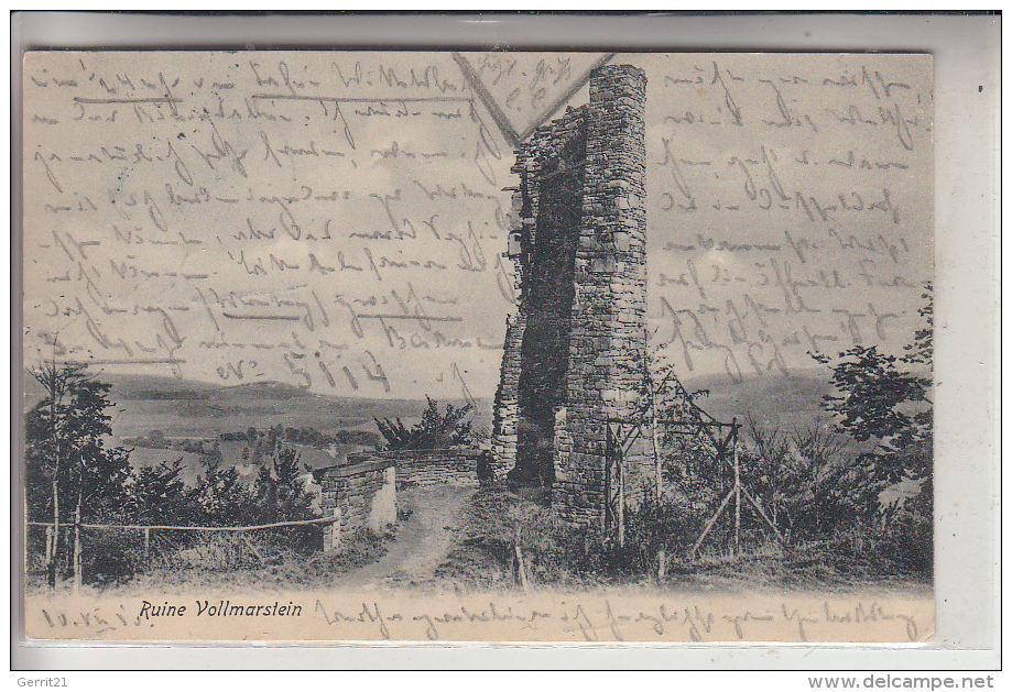 5802 WETTER - VOLMARSTEIN,Ruine Volmarstein, 1910, Rückseitig Kl. Klebereste - Wetter