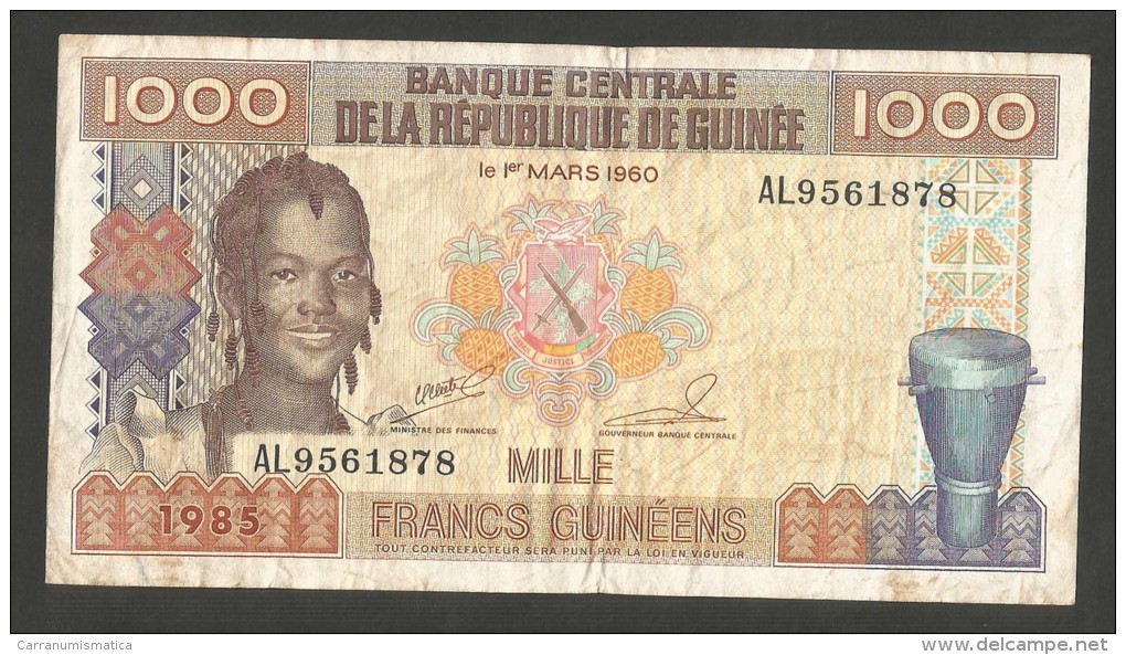 [NC] Guinée - BANQUE CENTRALE De La REPUBLIQUE De Guinée - 1000 FRANCS (1985) - Guinée