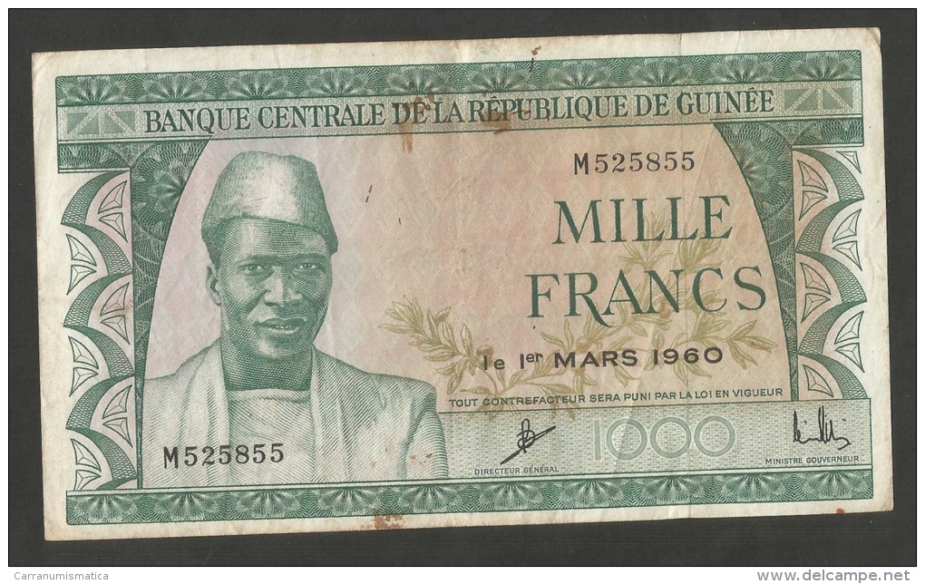 [NC] Guinée - BANQUE CENTRALE De La REPUBLIQUE De Guinée - 1000 FRANCS (1960) - Guinee