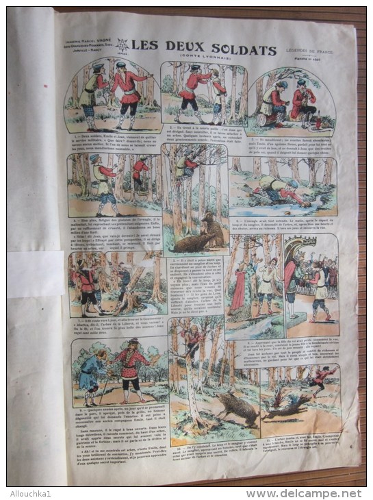 RARE Légende de France collection d'images livre (original)de 16 planches d'images d'Épinal vendu en l'état