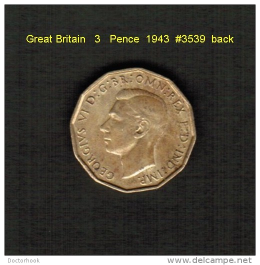 GREAT BRITAIN    3 PENCE  1943  (KM # 849) - F. 3 Pence