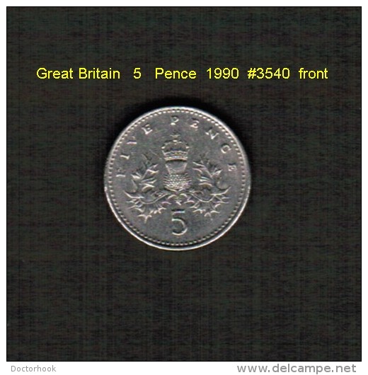 GREAT BRITAIN    5 PENCE  1990  (KM # 937b) - 5 Pence & 5 New Pence