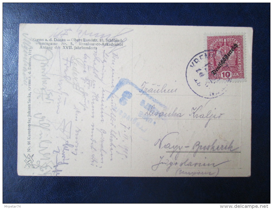 1919.   KREMS An Der  DONAU   / AUSTRIA With CENSORSHIP - Krems An Der Donau