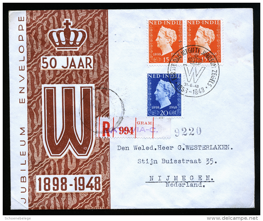 A2539) Netherlands Indies Registered Cover From 08/31/1948 To Nijmegen - Niederländisch-Indien