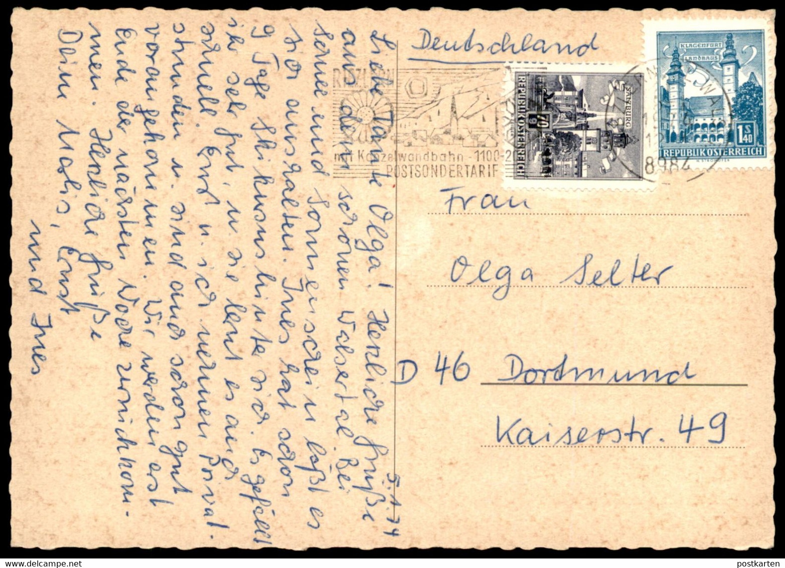 ÄLTERE POSTKARTE GRUSS VOM KLEINEN WALSERTAL MITTELBERG HIRSCHEGG RIEZLERN BAAD KANZELWANDBAHN KLEINWALSERTAL AK - Kleinwalsertal