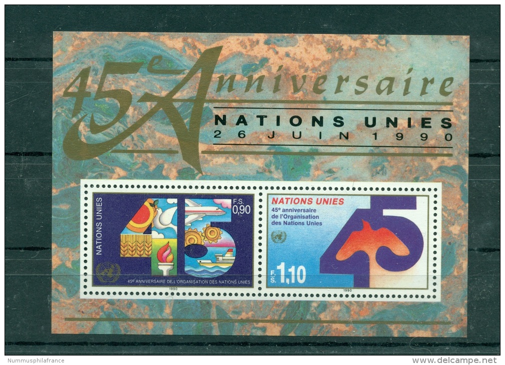 Nations Unies Géneve 1990 - Michel Feuillet N. 6 - "45e Anniversaire De L'Organisation Des Nations Unies" - Ungebraucht