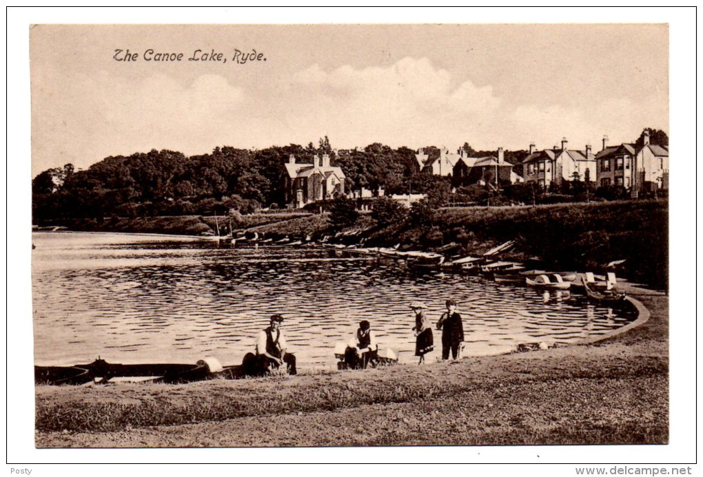 CPA - RYDE - THE CANOE LAKE - I.W - Animée - N/b - Ann 1920s - - Autres & Non Classés