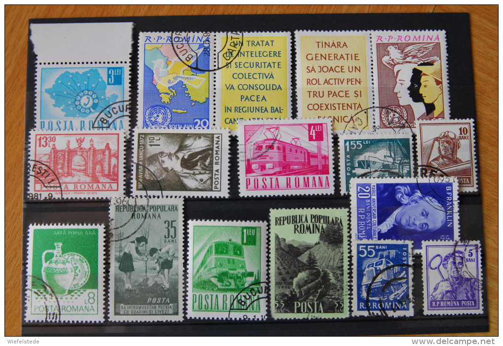 A053 - RUMÄNIEN ROMANIA Paare Randmarken Usw Gesamt 17 Marken / 17 Stamps - Pairs Etc - Collections
