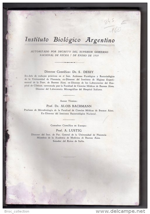 Instituto Biologico Argentino, 1929, Sueros - Vacunas, Productos, Opo - Organo Y Quimioterapicos, 68 Fotografias - Autres & Non Classés