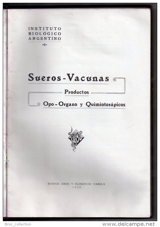 Instituto Biologico Argentino, 1929, Sueros - Vacunas, Productos, Opo - Organo Y Quimioterapicos, 68 Fotografias - Other & Unclassified