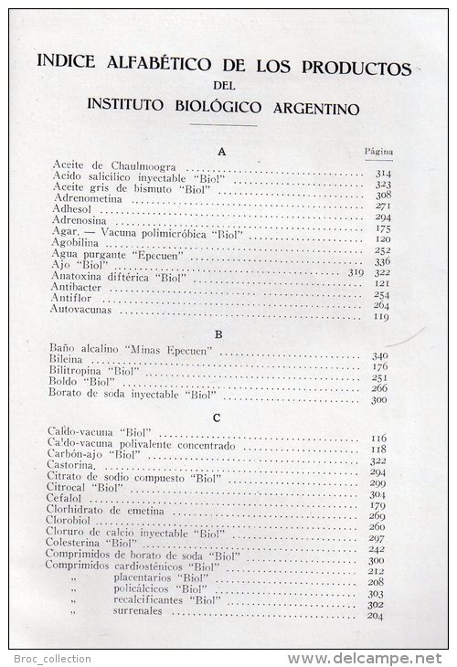 Instituto Biologico Argentino, 1929, Sueros - Vacunas, Productos, Opo - Organo Y Quimioterapicos, 68 Fotografias - Altri & Non Classificati