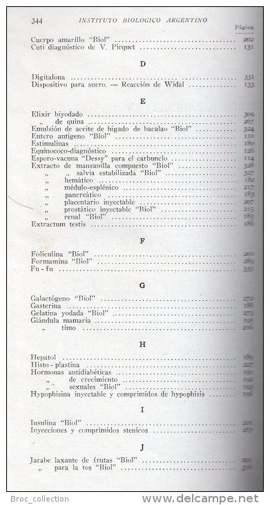 Instituto Biologico Argentino, 1929, sueros - vacunas, productos, Opo - Organo y Quimioterapicos, 68 fotografias